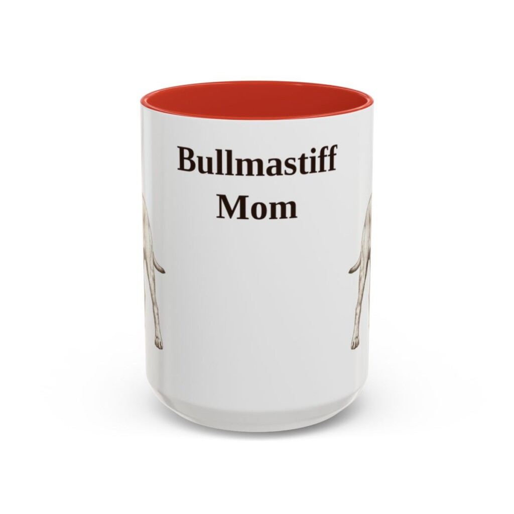 15oz-bullmastiff-mug-mom-red 15oz Bullmastiff Dog Mom Mug, Red, front view