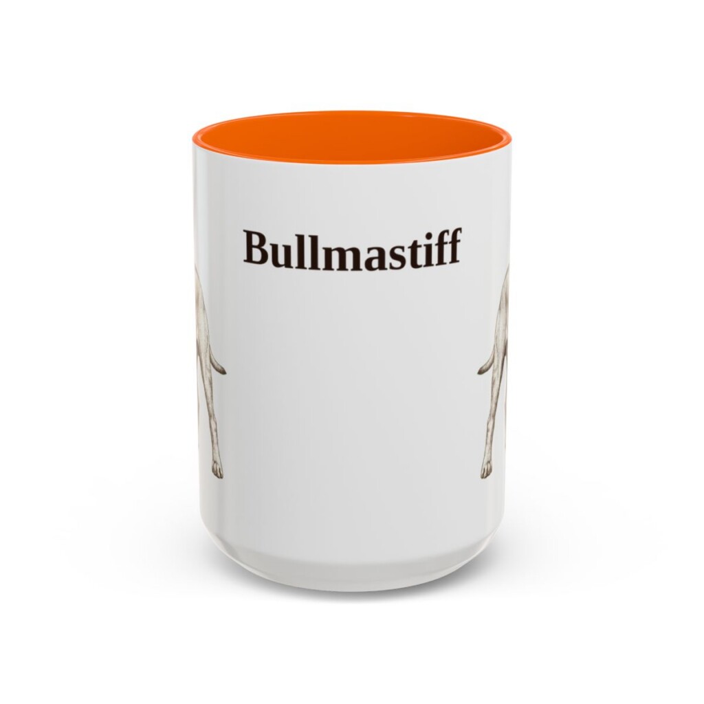 15oz Bullmastiff Mug, Orange, front view