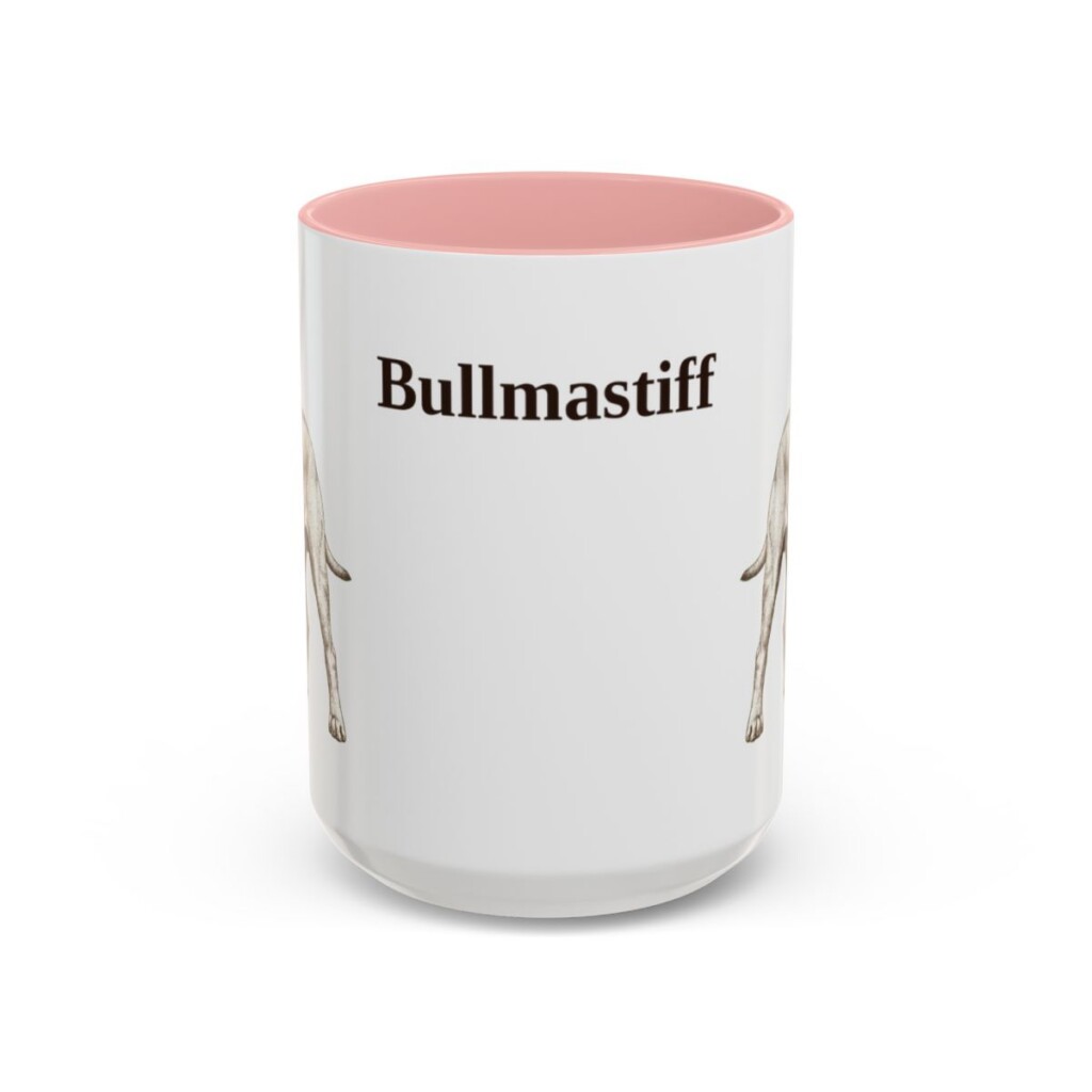15oz Bullmastiff Mug, Pink, front view