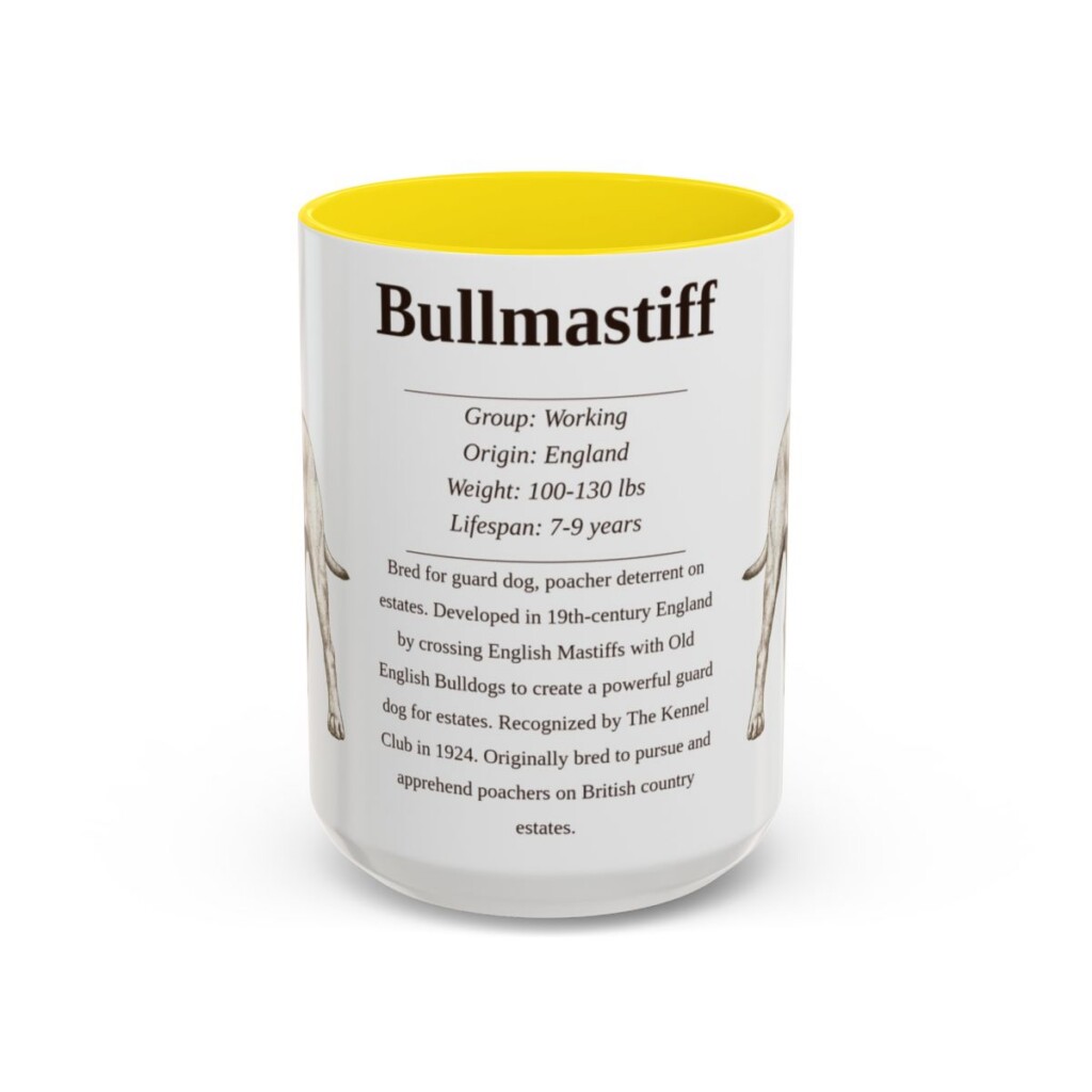 15oz-bullmastiff-mug-writeup-yellow 15oz Bullmastiff Mug, Yellow, front view