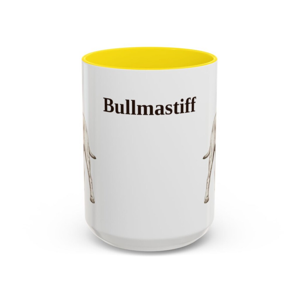 15oz Bullmastiff Mug, Yellow, front view