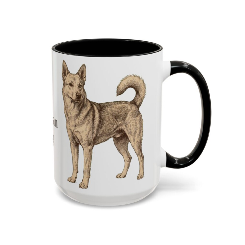15oz Canaan Dog Mug, Black, right side view