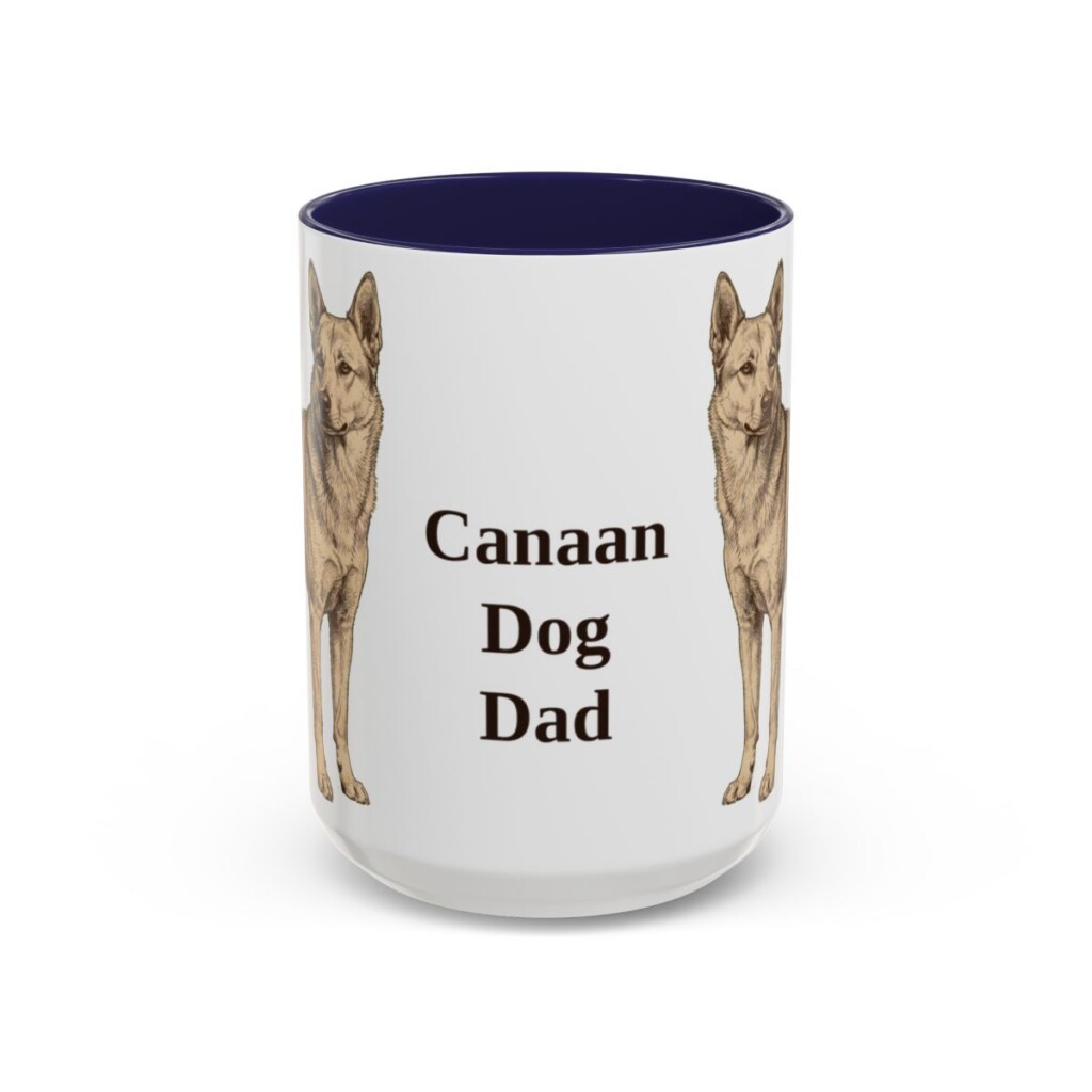 15oz-canaan-dog-mug-dad-navy 15oz Canaan Dog Dog Dad Mug, Navy, front view