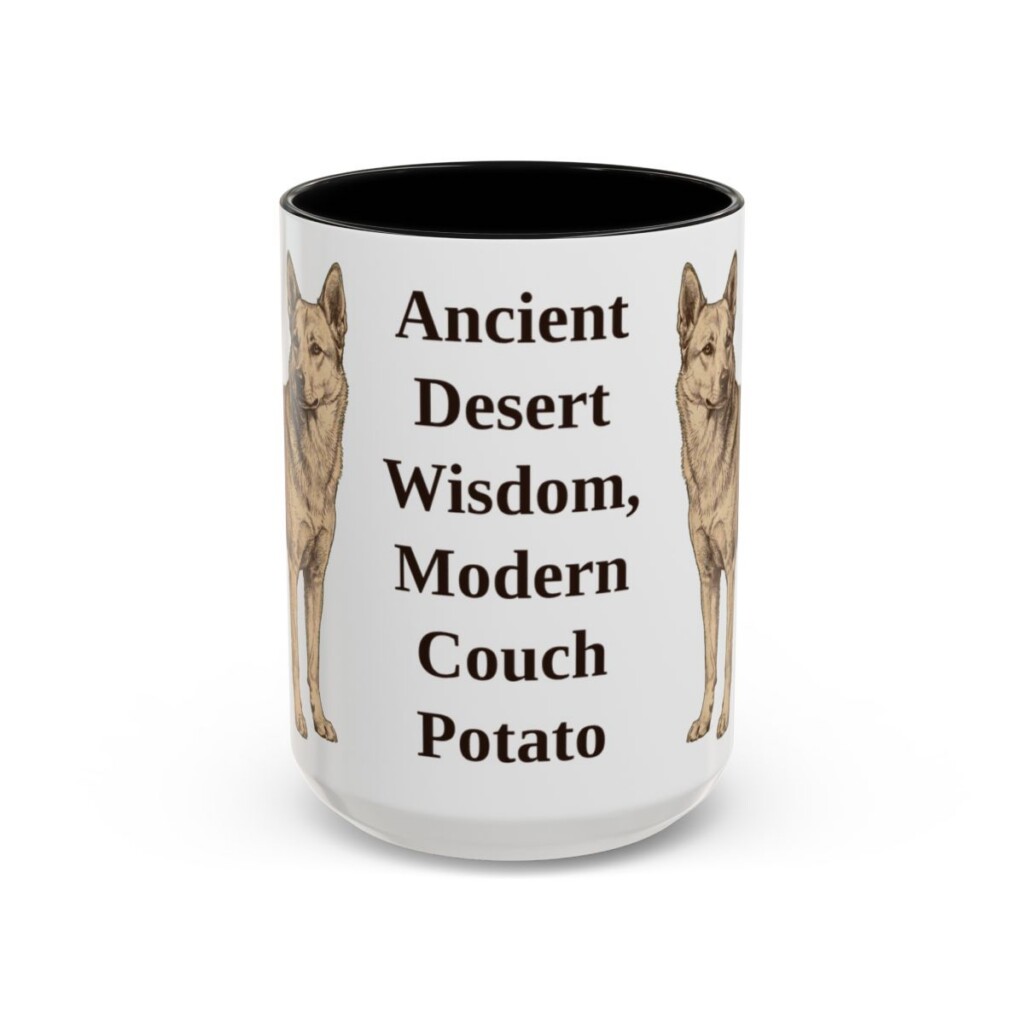 15oz Funny Canaan Dog Mug, Black, front view