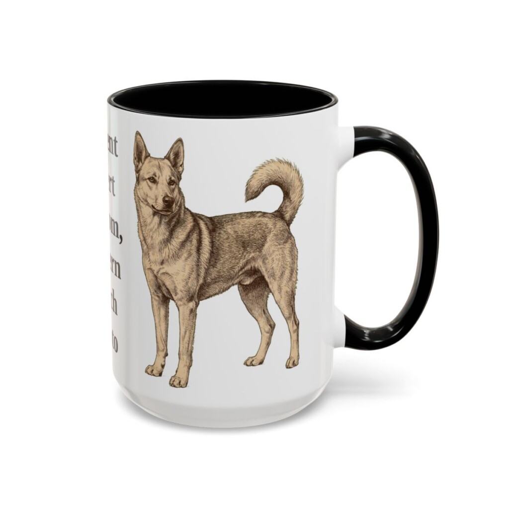 15oz Funny Canaan Dog Mug, Black, right side view