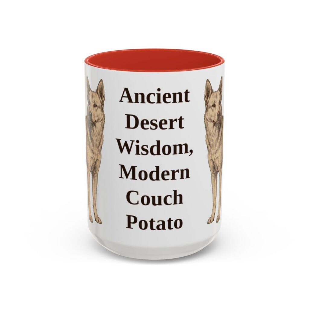 15oz Funny Canaan Dog Mug, Red, front view
