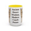 15oz Funny Canaan Dog Mug, Yellow, front view