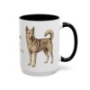 15oz Canaan Dog Latin Mug, Black, right side view