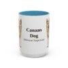 15oz Canaan Dog Latin Mug, Light Blue, front view