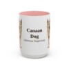 15oz Canaan Dog Latin Mug, Pink, front view