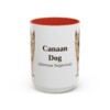 15oz Canaan Dog Latin Mug, Red, front view