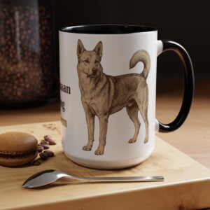15oz Canaan Dog Dog Mom Mug, Black, lifestyle photo