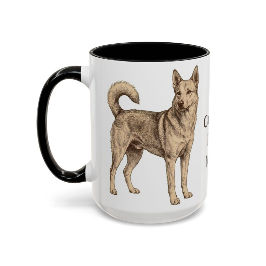 15oz-canaan-dog-mug-mom-black-left 15oz Canaan Dog Dog Mom Mug, Black, left side view