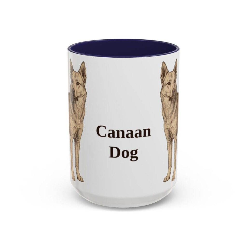 15oz Canaan Dog Mug, Navy, front view