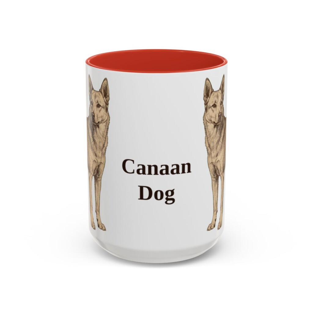 15oz Canaan Dog Mug, Red, front view