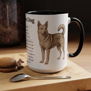15oz Canaan Dog Mug, Black, lifestyle photo