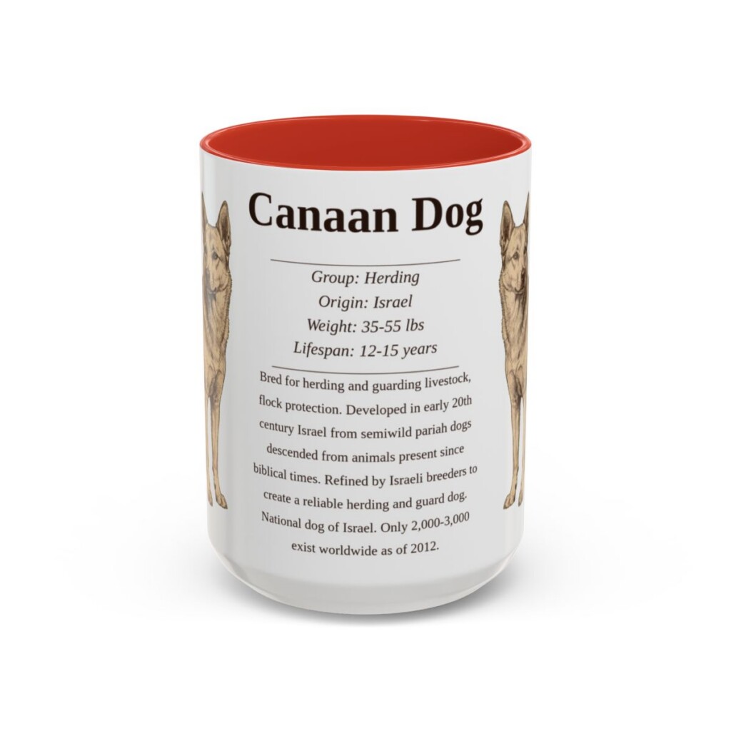 15oz-canaan-dog-mug-writeup-red 15oz Canaan Dog Mug, Red, front view