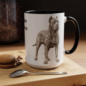 15oz Cane Corso Mug, Black, lifestyle photo