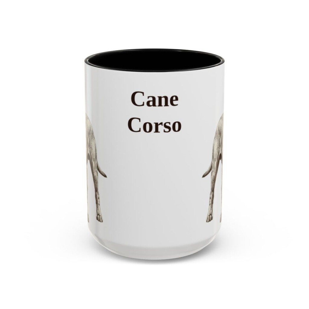 15oz Cane Corso Mug, Black, front view