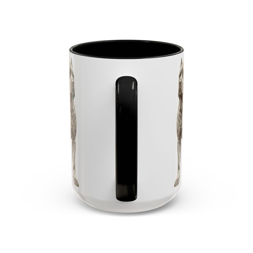 15oz Cane Corso Dog Dad Mug, Black, back view