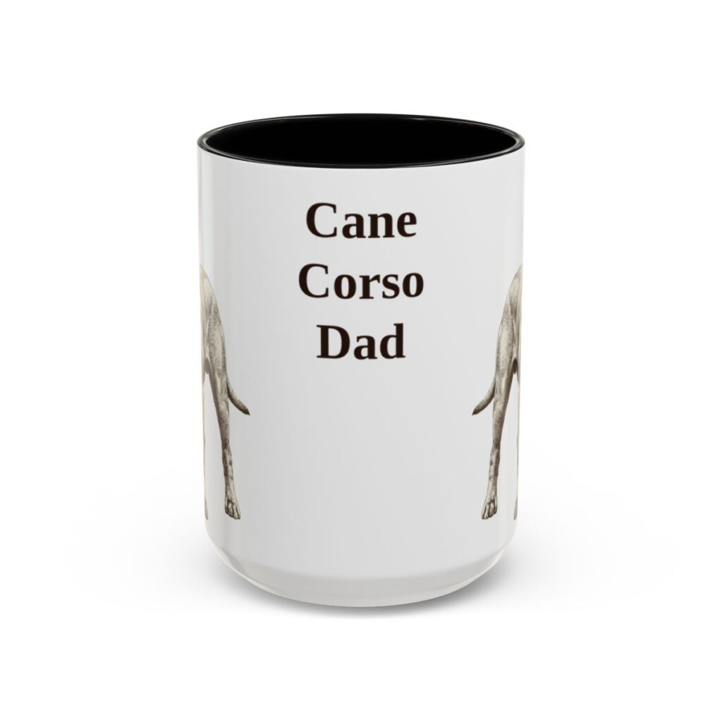 15oz Cane Corso Dog Dad Mug, Black, front view