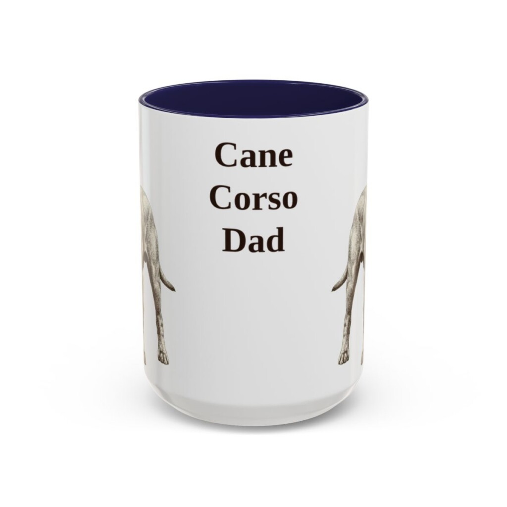15oz Cane Corso Dog Dad Mug, Navy, front view