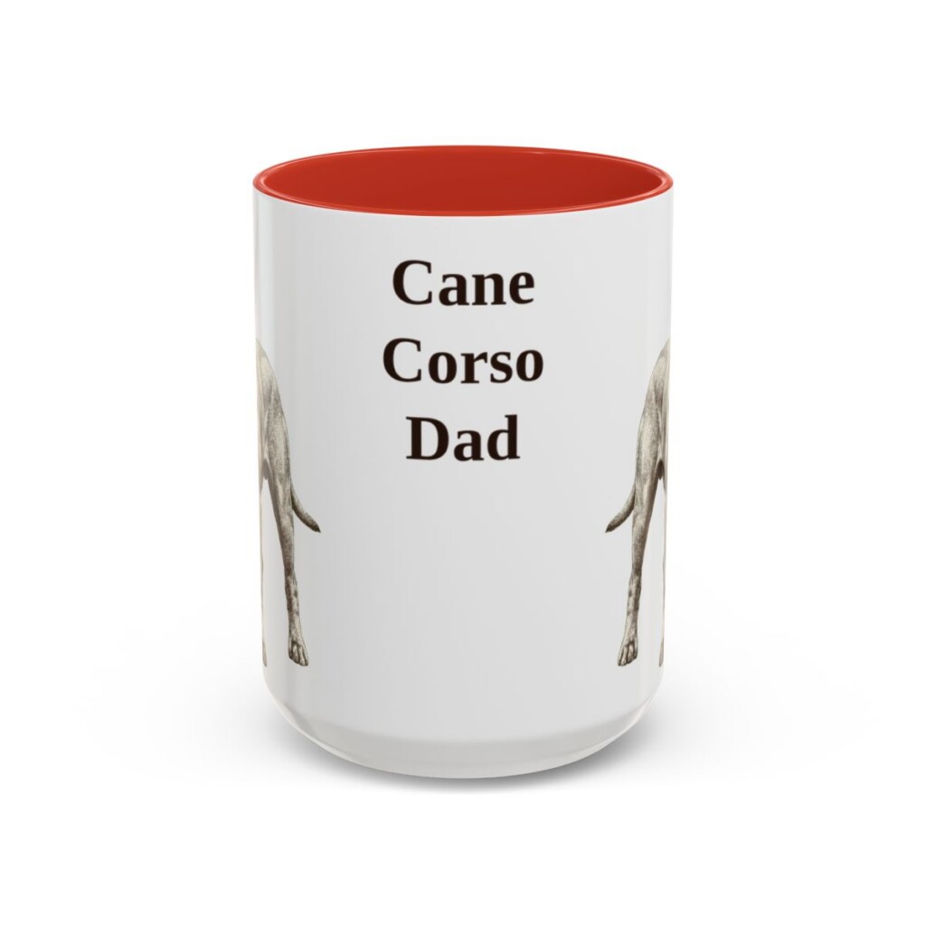15oz Cane Corso Dog Dad Mug, Red, front view