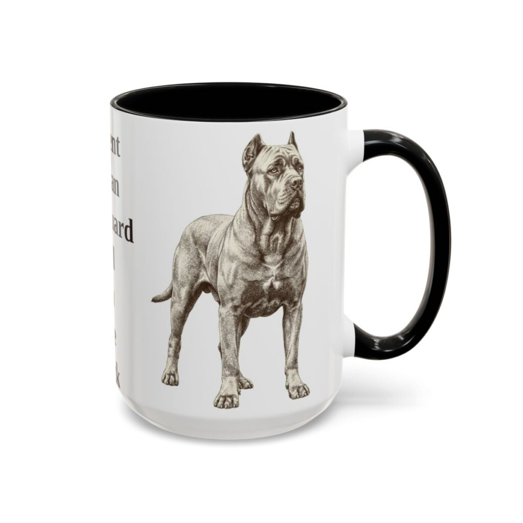 15oz Funny Cane Corso Mug, Black, right side view