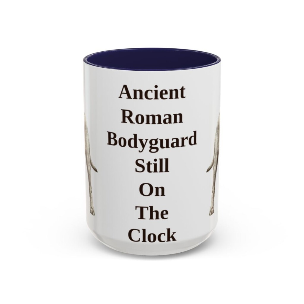 15oz Funny Cane Corso Mug, Navy, front view