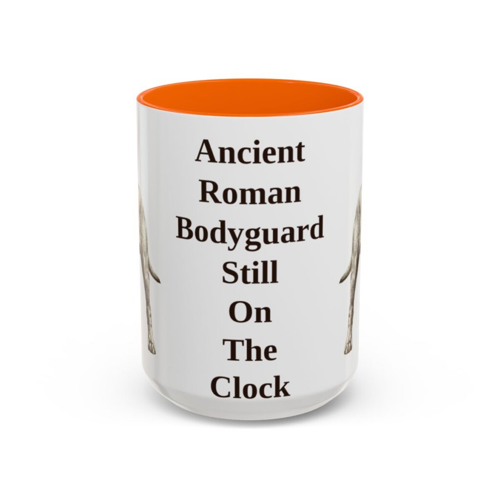 15oz Funny Cane Corso Mug, Orange, front view