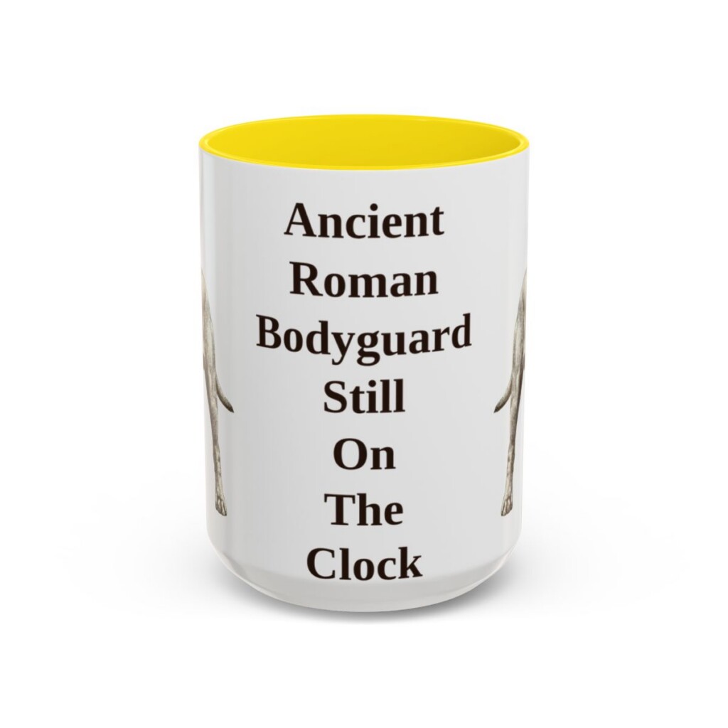 15oz Funny Cane Corso Mug, Yellow, front view