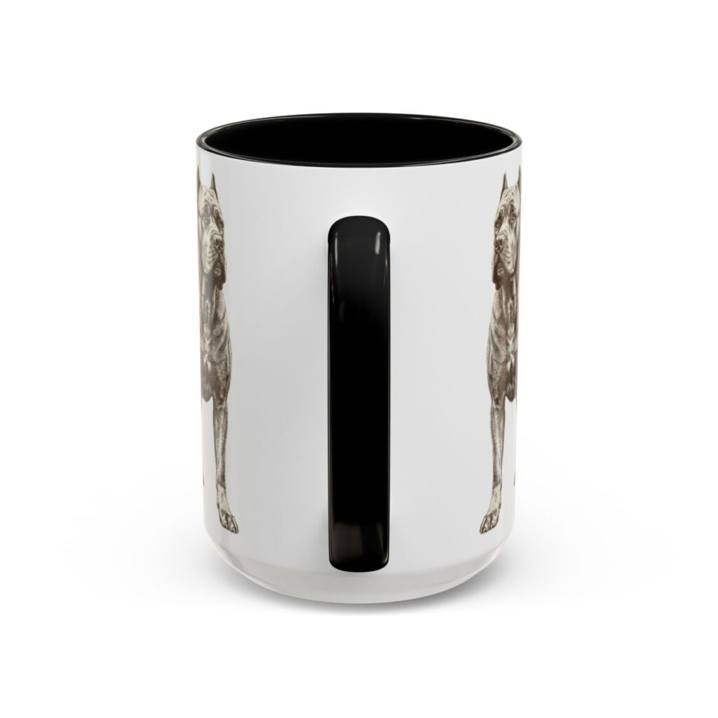 15oz Cane Corso Latin Mug, Black, back view
