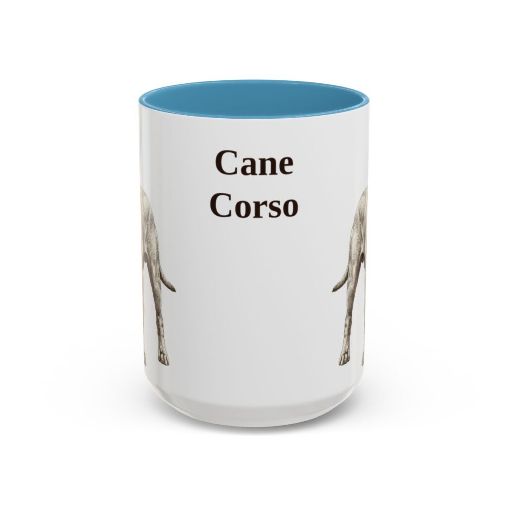 15oz Cane Corso Mug, Light Blue, front view