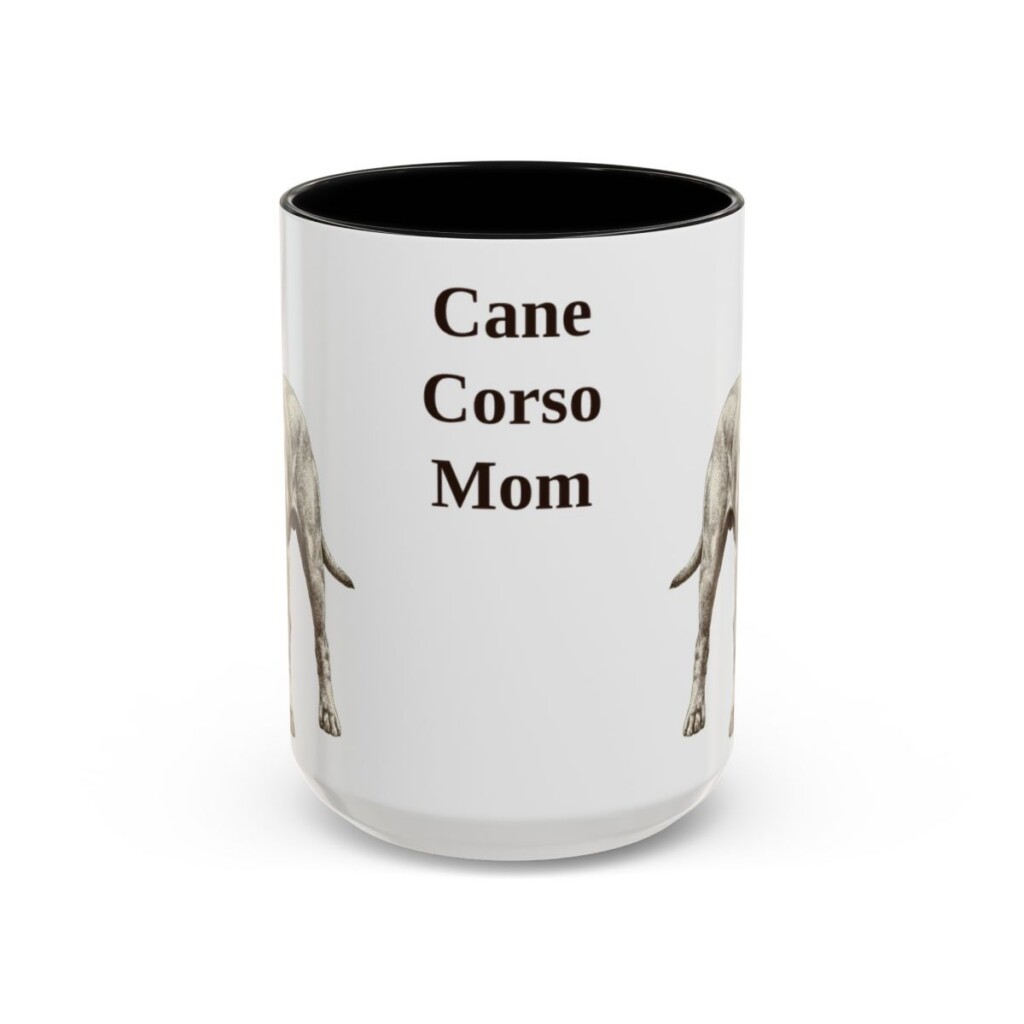 15oz Cane Corso Dog Mom Mug, Black, front view