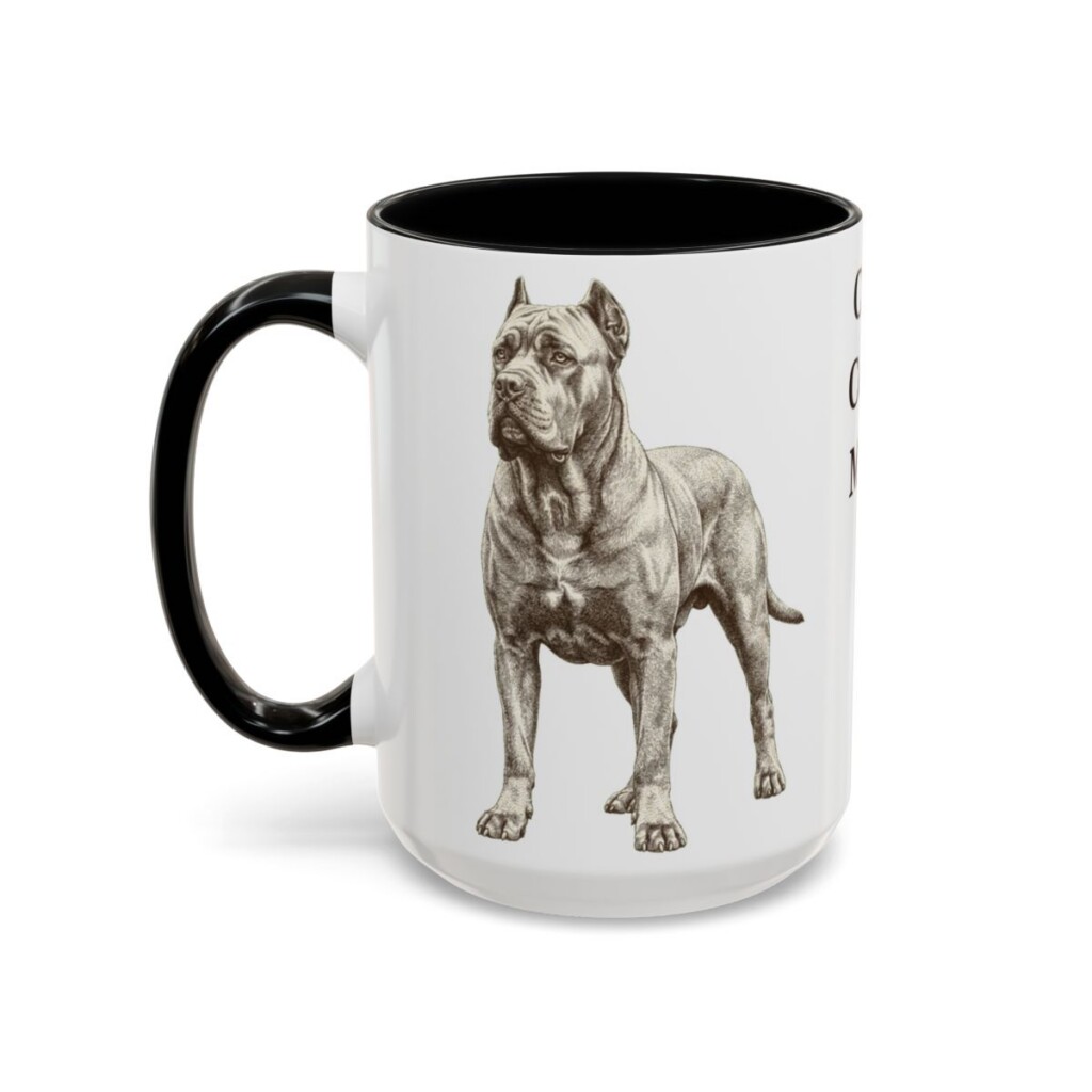15oz Cane Corso Dog Mom Mug, Black, left side view