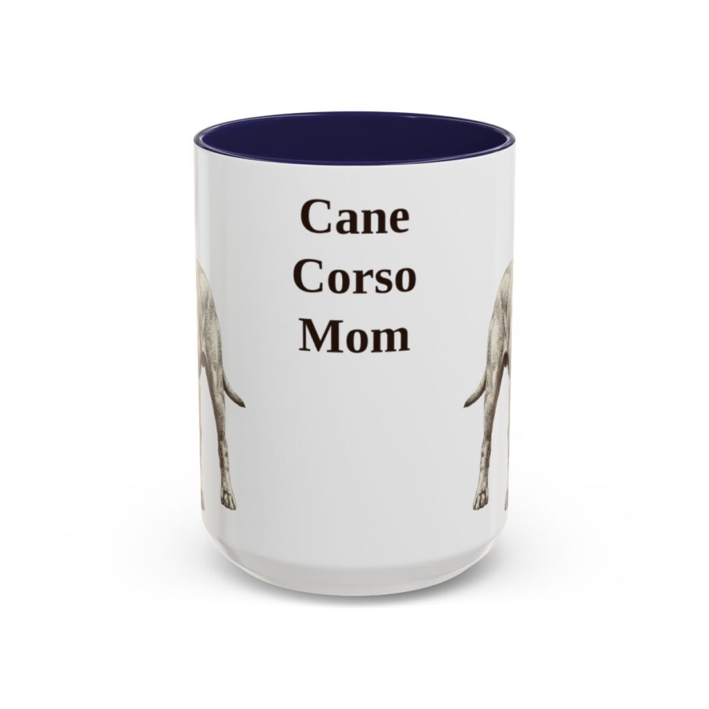 15oz Cane Corso Dog Mom Mug, Navy, front view