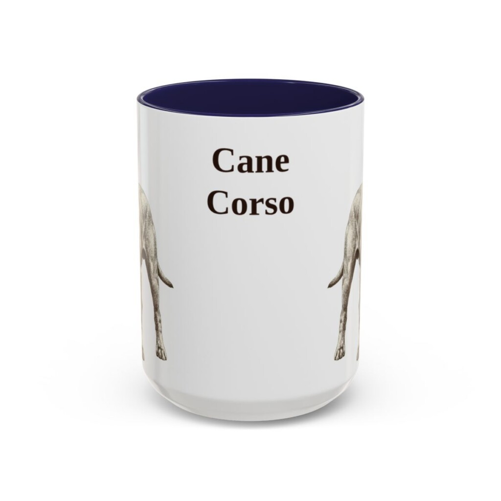 15oz Cane Corso Mug, Navy, front view
