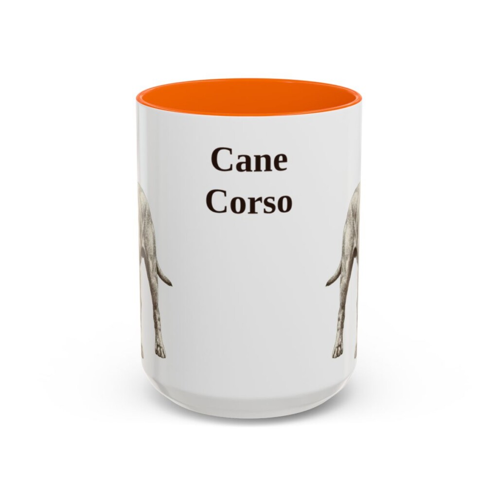 15oz Cane Corso Mug, Orange, front view