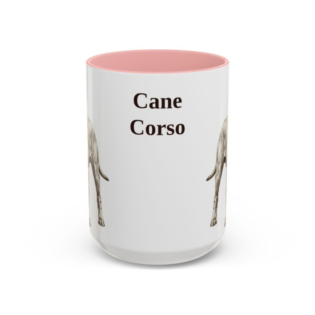 15oz Cane Corso Mug, Pink, front view