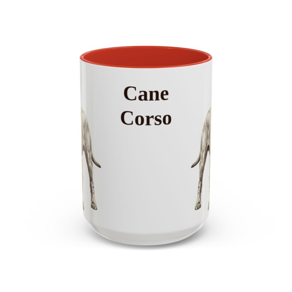 15oz Cane Corso Mug, Red, front view