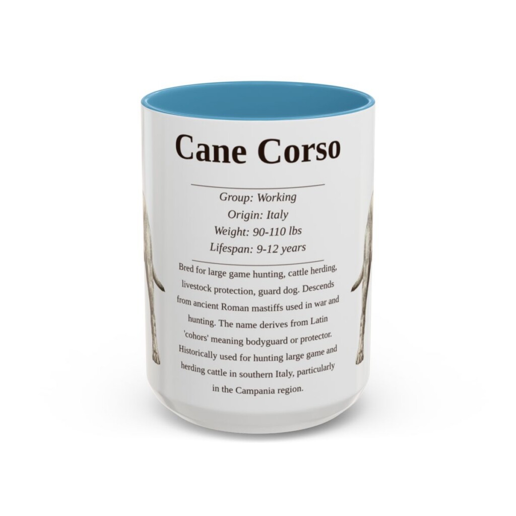 15oz cane corso mug, Light Blue