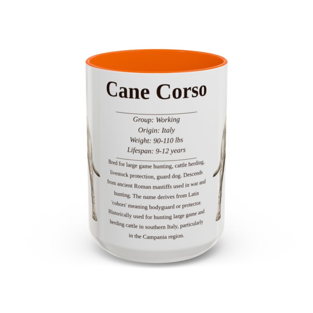 15oz cane corso mug, Orange