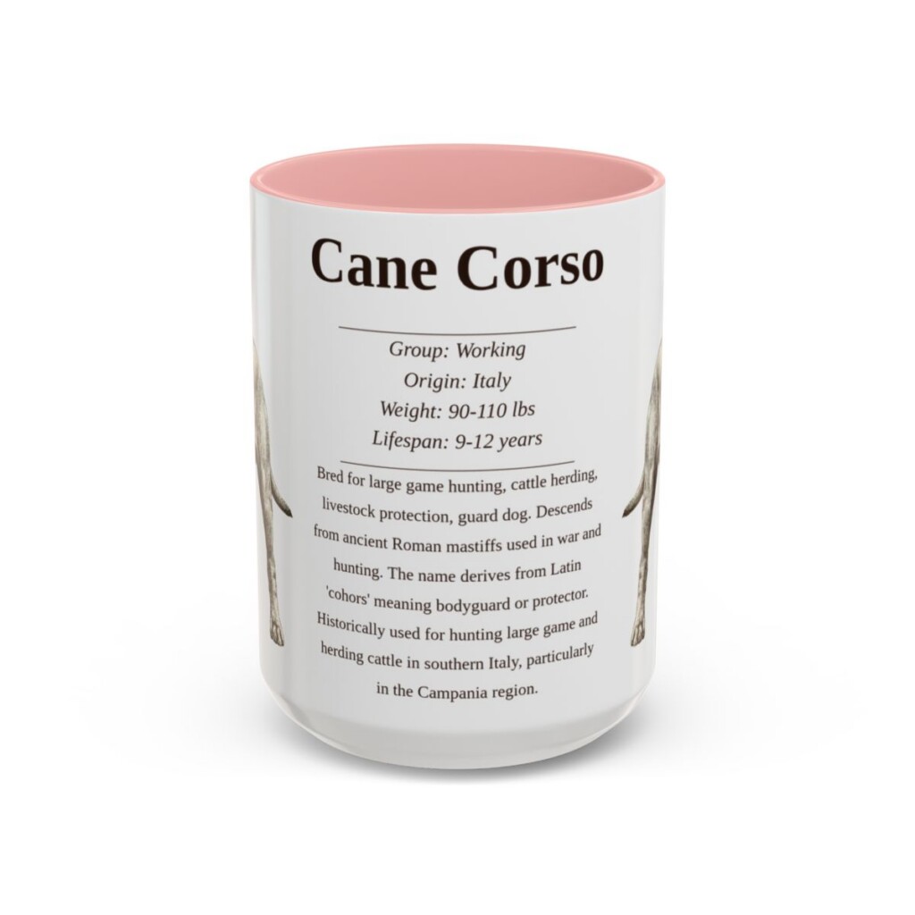 15oz cane corso mug, Pink