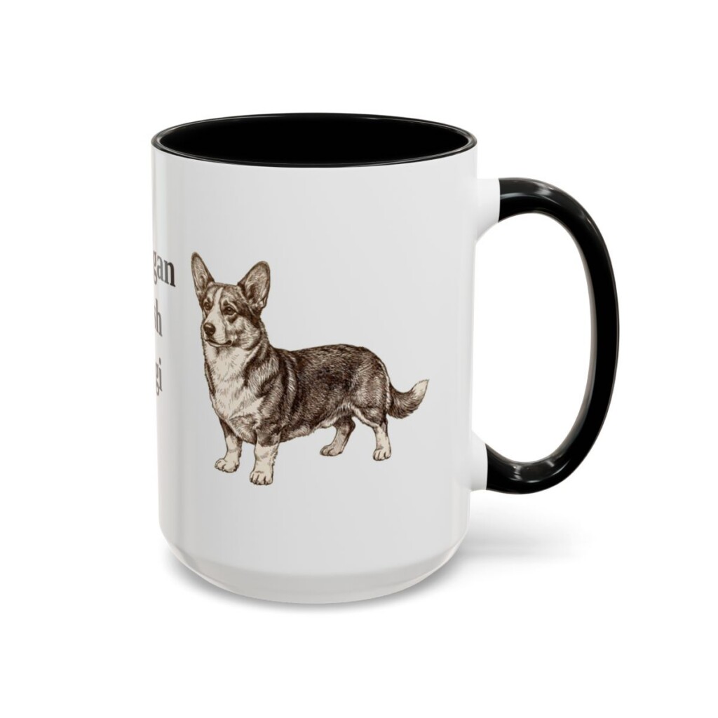 15oz-cardigan-welsh-corgi-mug-black-right 15oz Cardigan Welsh Corgi Mug, Black, right side view