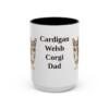 15oz Cardigan Welsh Corgi Dog Dad Mug, Black, front view