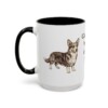15oz Cardigan Welsh Corgi Dog Dad Mug, Black, left side view