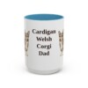 15oz Cardigan Welsh Corgi Dog Dad Mug, Light Blue, front view