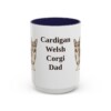 15oz Cardigan Welsh Corgi Dog Dad Mug, Navy, front view