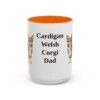 15oz Cardigan Welsh Corgi Dog Dad Mug, Orange, front view