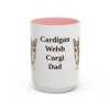15oz Cardigan Welsh Corgi Dog Dad Mug, Pink, front view